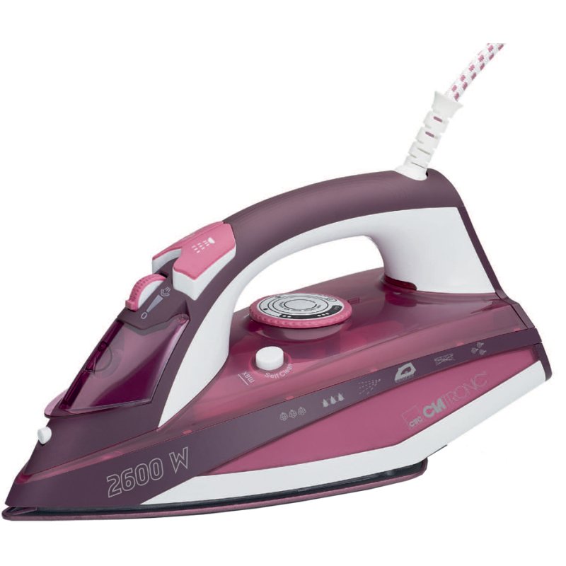 CLATRONIC fer à vapeur DB 3705, blanc/rouge, semelle céramique, 2600 W